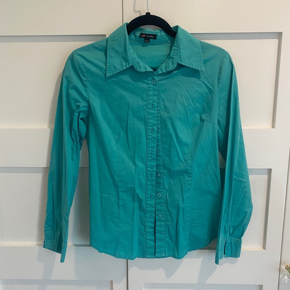 Teal/Turquoise Michel Button Up Shirt Womens S